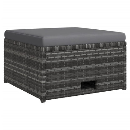 vidaXL Salon de jardin 4 pcs avec coussins résine tressée Gris