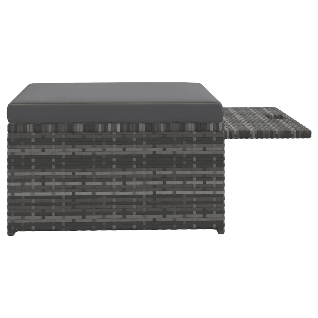 vidaXL Salon de jardin 4 pcs avec coussins résine tressée Gris