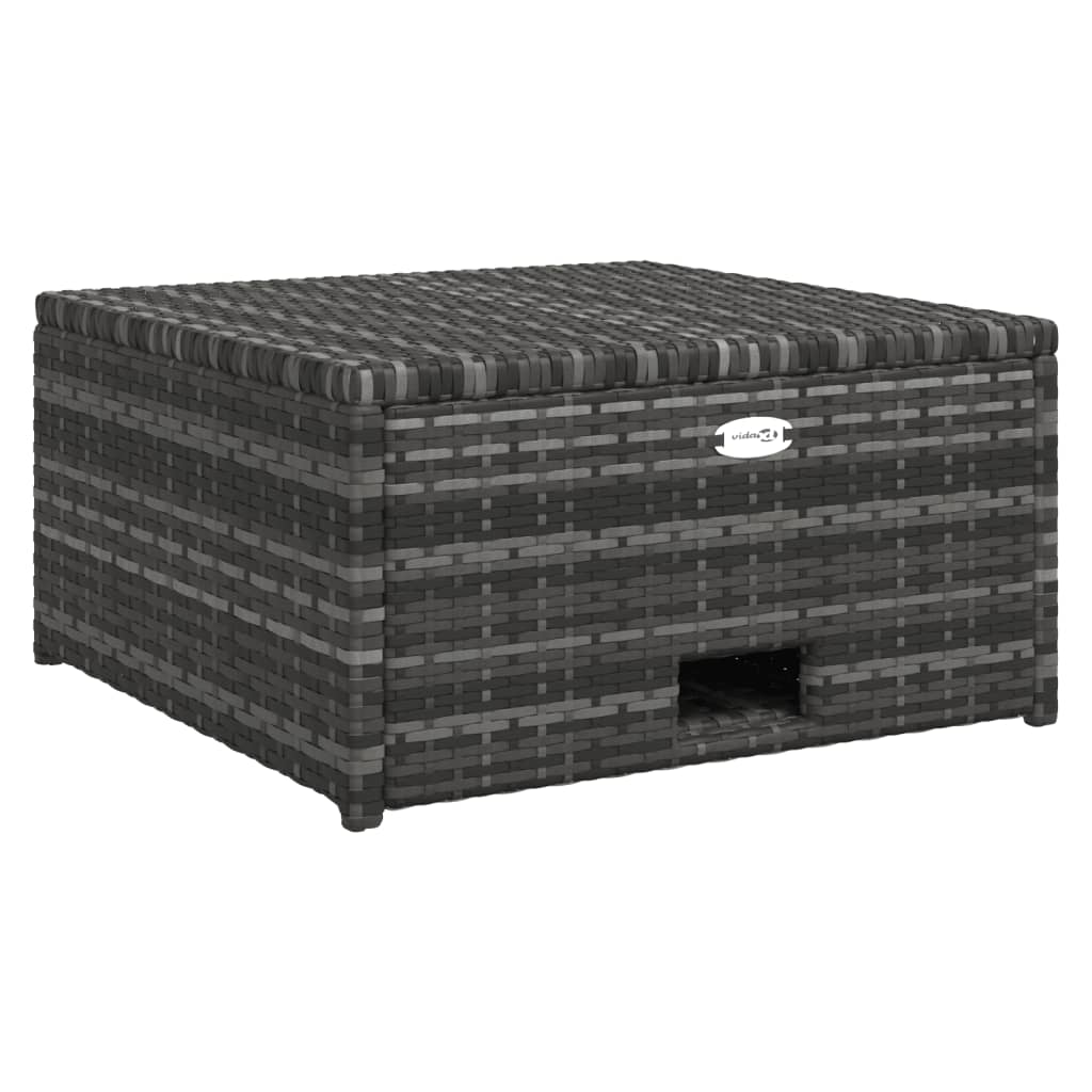 vidaXL Salon de jardin 4 pcs avec coussins résine tressée Gris