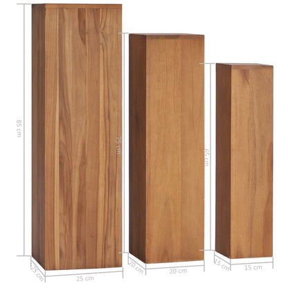 vidaXL 3-tlg. Pflanzenständer-Set Massivholz Teak