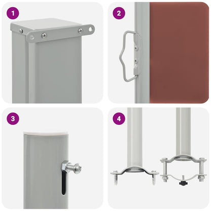 Ausziehbare Seitenmarkise 140 x 300 cm Braun