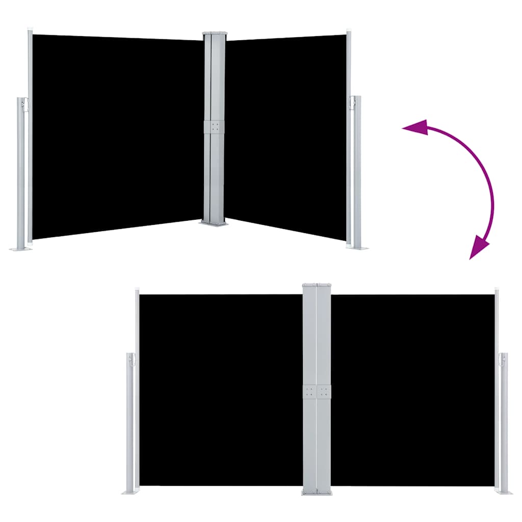 Ausziehbare Seitenmarkise Schwarz 140 x 600 cm