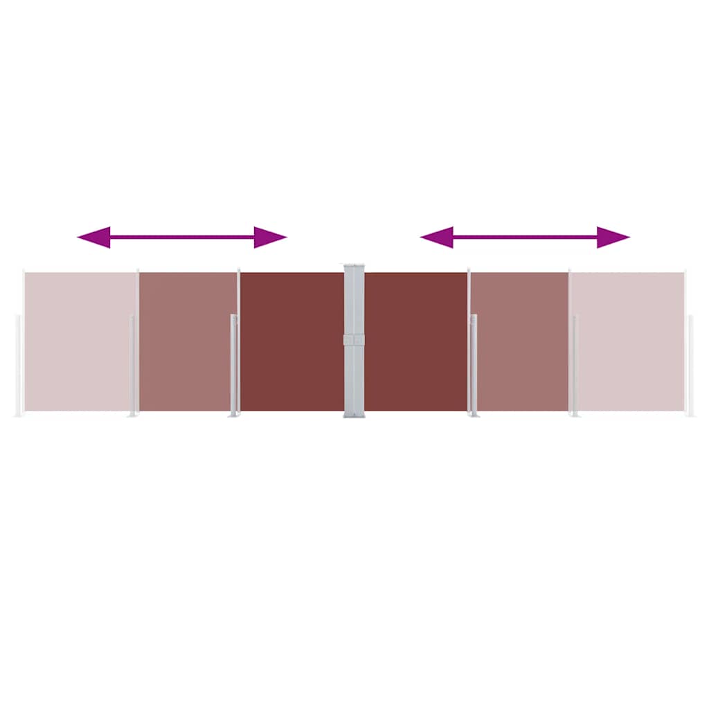 Ausziehbare Seitenmarkise Braun 140 x 600 cm