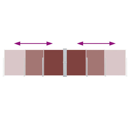 Ausziehbare Seitenmarkise Braun 140 x 600 cm