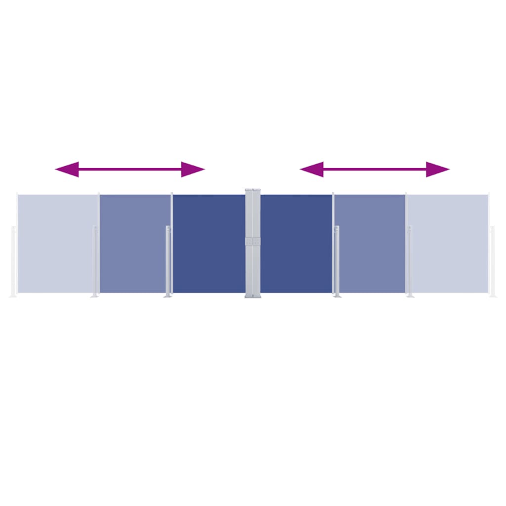 Ausziehbare Seitenmarkise Blau 140 x 600 cm