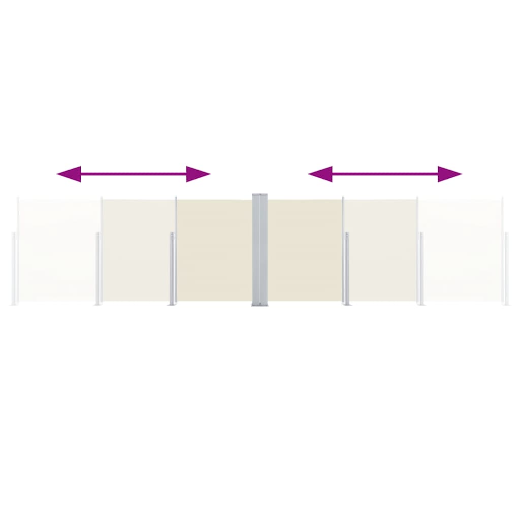 Ausziehbare Seitenmarkise Creme 120 x 1000 cm