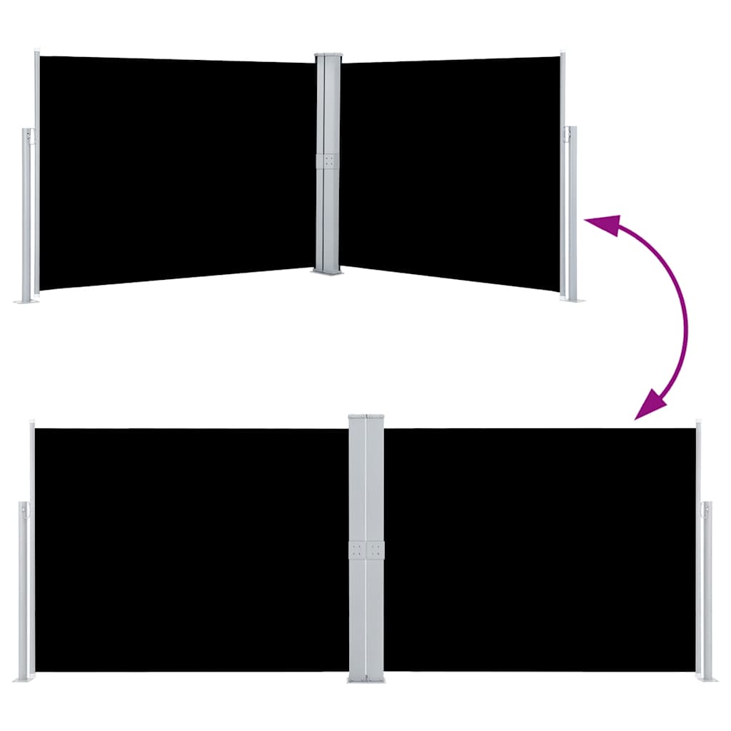 Ausziehbare Seitenmarkise Schwarz 140 x 1000 cm