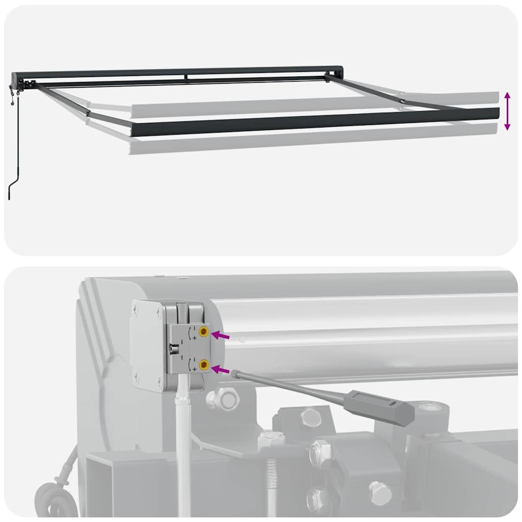 Markise Anthrazit 3,5 x 2,5 m Metall