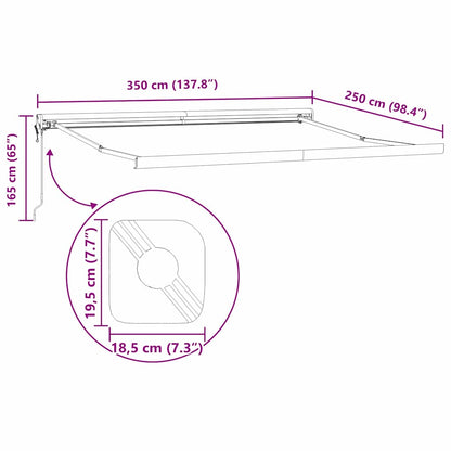 Markise Anthrazit 3,5 x 2,5 m Metall