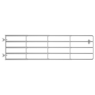 vidaXL 5-Rohre-Weidetor Stahl (115-300)×90 cm Silbern