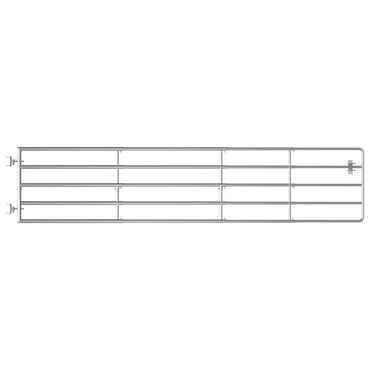 vidaXL 5-Rohre-Weidetor Stahl (150-400)×90 cm Silbern
