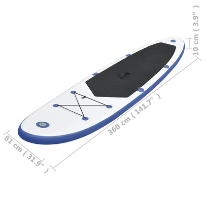 SUP-Board Aufblasbar Blau und Weiß