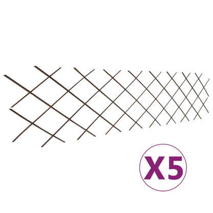 vidaXL Weidenzaun-Rankgitter 5 Stk. 180×60 cm