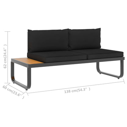 vidaXL Ensemble de canapé d'angle de jardin 5 pcs avec coussins aluminium et WPC