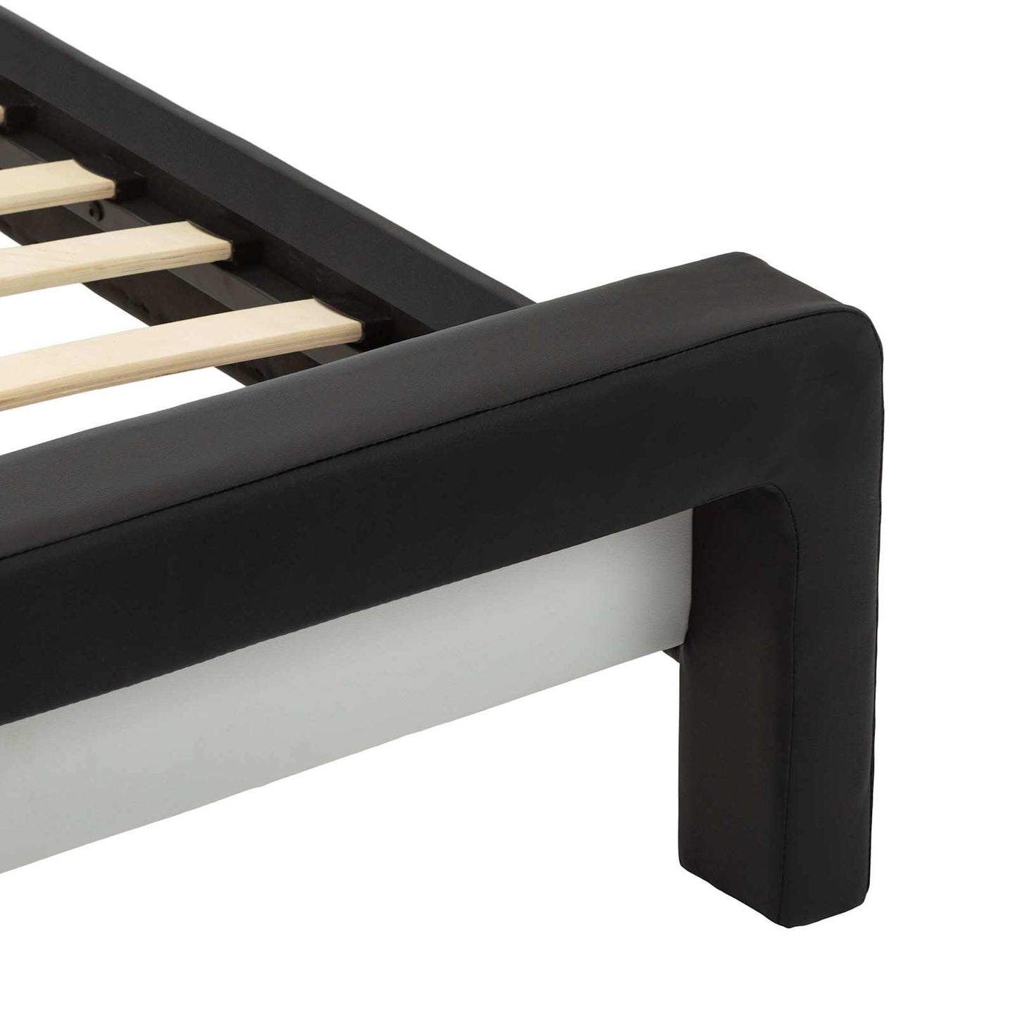 Bettrahmen mit Kopfteil Schwarz 218 x 132 x 86,5 cm Kunstleder