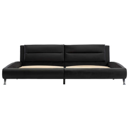 Bettrahmen mit Kopfteil Schwarz 160 x 200 cm Kunstleder