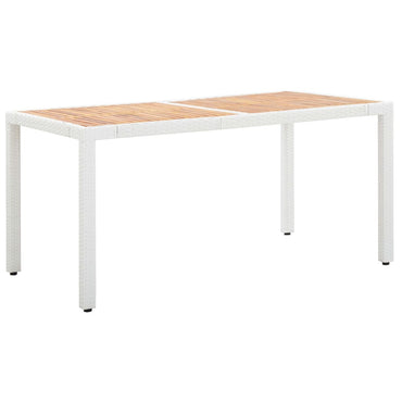 vidaXL 7-tlg. Garten-Essgruppe Poly Rattan Weiß