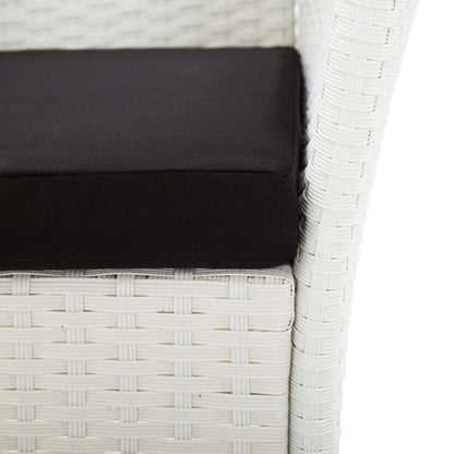 vidaXL 7-tlg. Garten-Essgruppe Poly Rattan Weiß