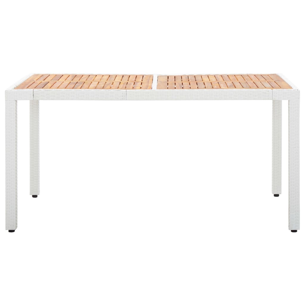 vidaXL 7-tlg. Garten-Essgruppe Poly Rattan Weiß