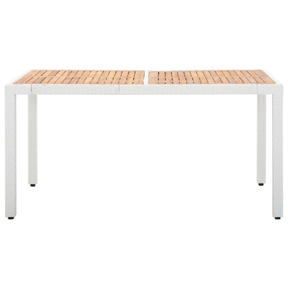 vidaXL 7-tlg. Garten-Essgruppe Poly Rattan Weiß