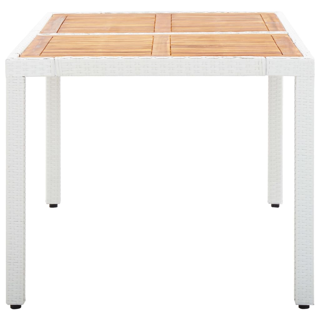 vidaXL 7-tlg. Garten-Essgruppe Poly Rattan Weiß