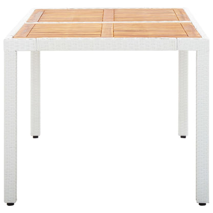 vidaXL 7-tlg. Garten-Essgruppe Poly Rattan Weiß