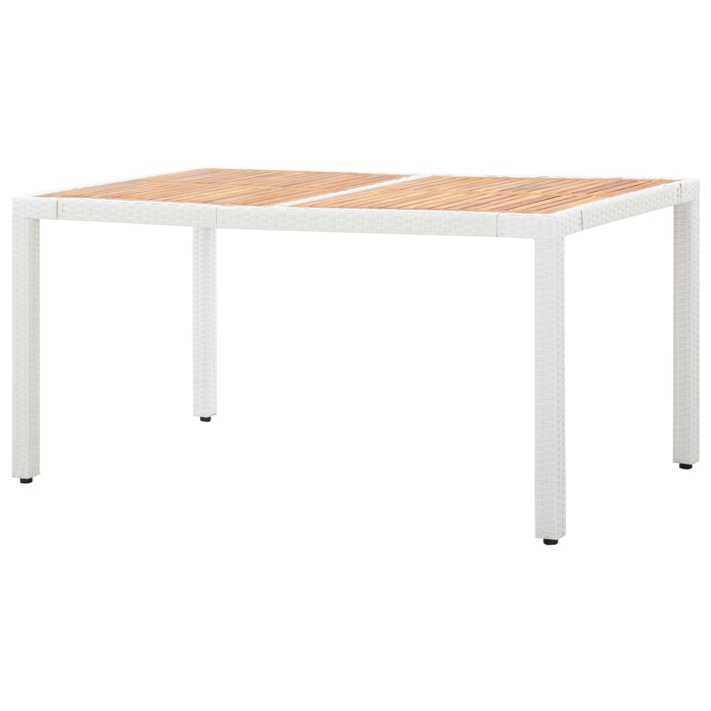 vidaXL 7-tlg. Garten-Essgruppe Poly Rattan Weiß