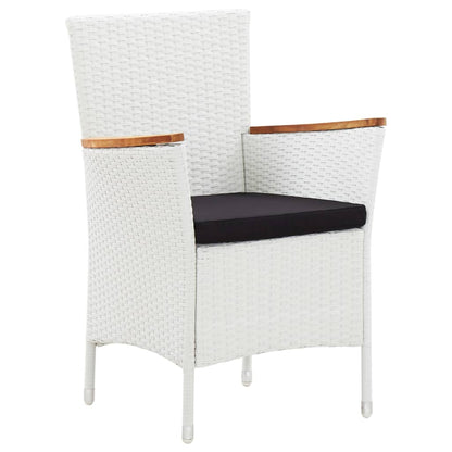 vidaXL 7-tlg. Garten-Essgruppe Poly Rattan Weiß