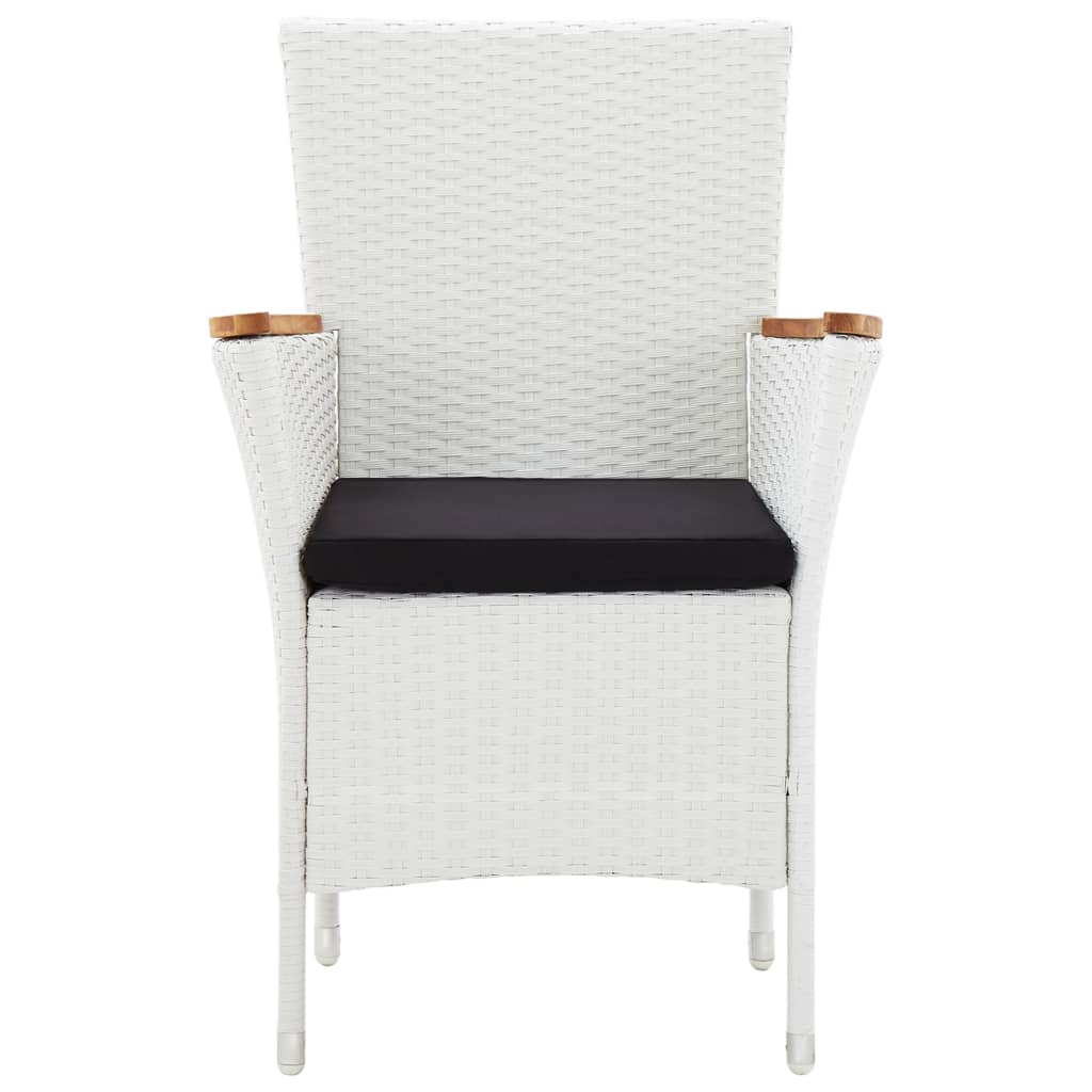 vidaXL 7-tlg. Garten-Essgruppe Poly Rattan Weiß