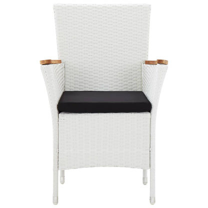 vidaXL 7-tlg. Garten-Essgruppe Poly Rattan Weiß