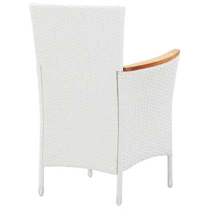 vidaXL 7-tlg. Garten-Essgruppe Poly Rattan Weiß