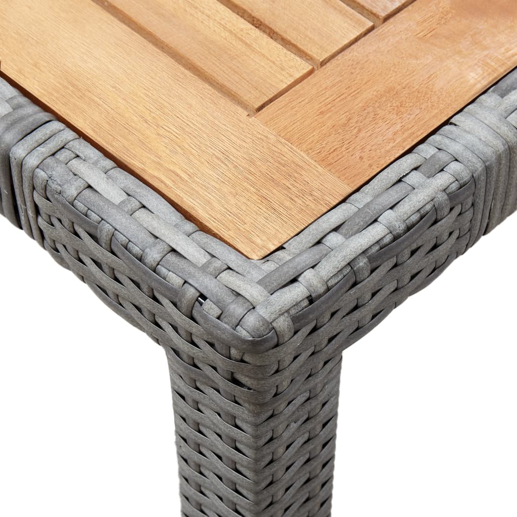 vidaXL 5-tlg. Garten-Essgruppe mit Auflagen Poly Rattan Grau