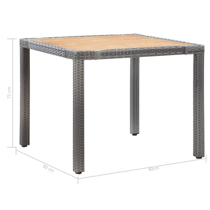 vidaXL 5-tlg. Garten-Essgruppe mit Auflagen Poly Rattan Grau