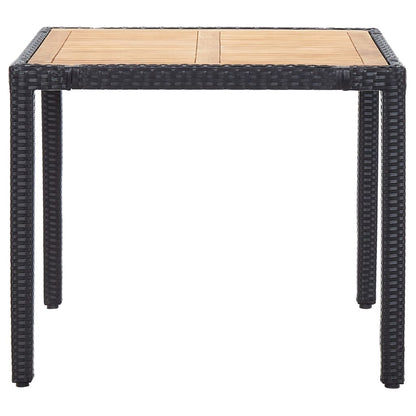 vidaXL 5-tlg. Garten-Essgruppe mit Kissen Poly Rattan Schwarz