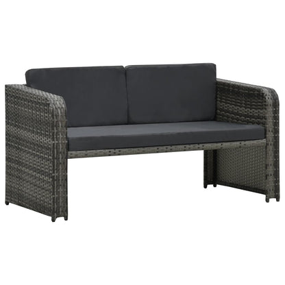 vidaXL Salon de jardin 4 pcs avec coussins résine tressée anthracite