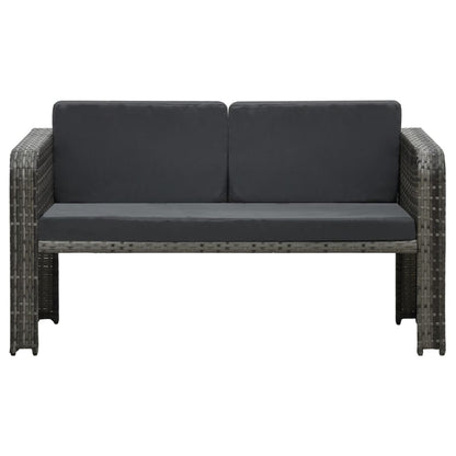 vidaXL Salon de jardin 4 pcs avec coussins résine tressée anthracite