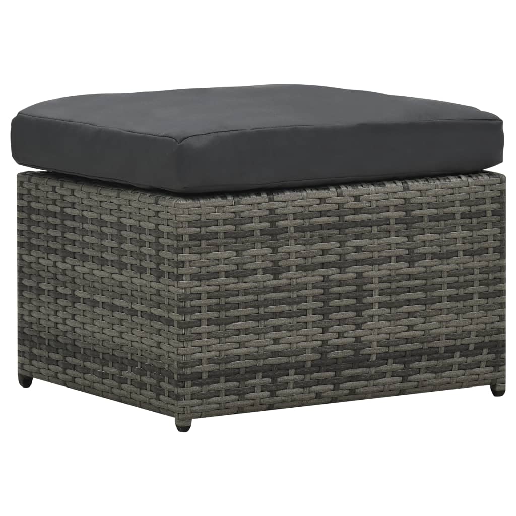 vidaXL Salon de jardin 4 pcs avec coussins résine tressée anthracite