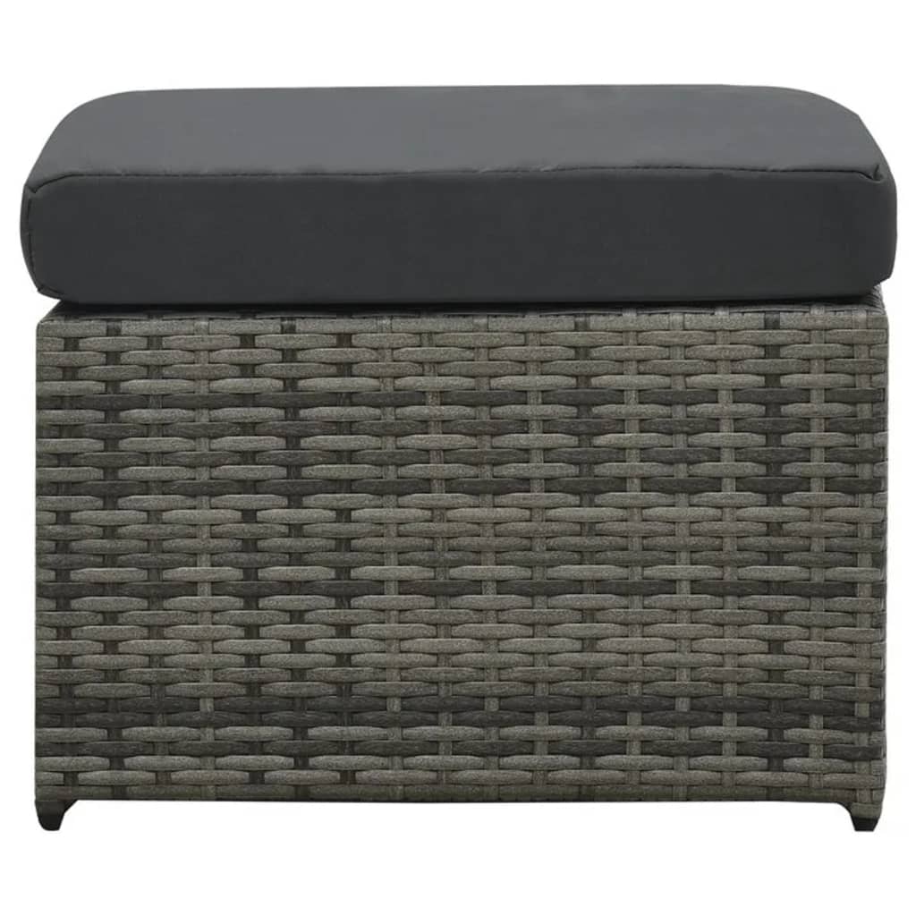 vidaXL Salon de jardin 4 pcs avec coussins résine tressée anthracite