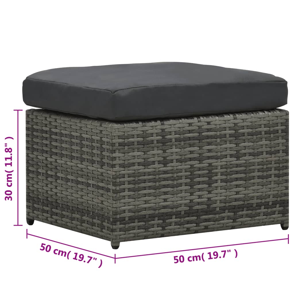 vidaXL Salon de jardin 4 pcs avec coussins résine tressée anthracite