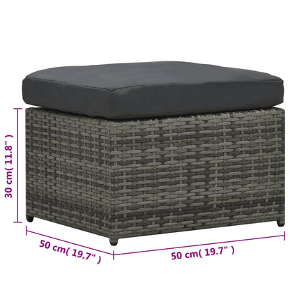 vidaXL Salon de jardin 4 pcs avec coussins résine tressée anthracite