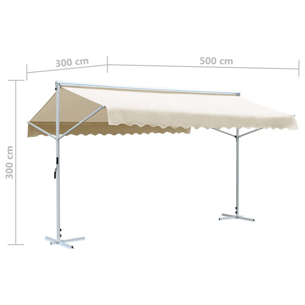 vidaXL Auvent autoportant 500x300 cm Crème