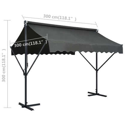 vidaXL Store banne autoportant 300x300 cm Anthracite