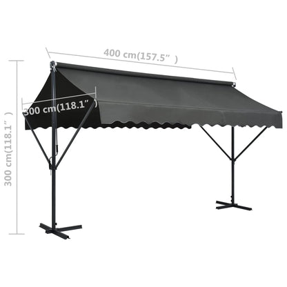 vidaXL Auvent autoportant 400x300 cm Anthracite
