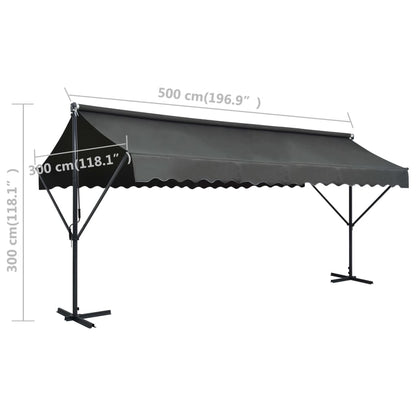 vidaXL Auvent autoportant 500x300 cm Anthracite