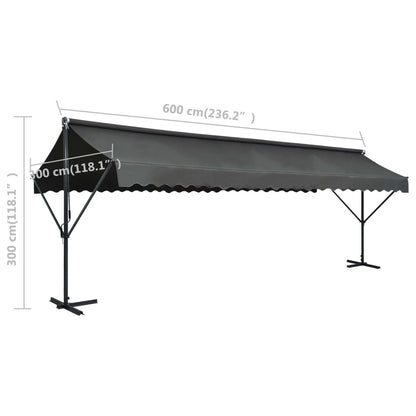 vidaXL Freistehende Markise 600x300 cm Anthrazit