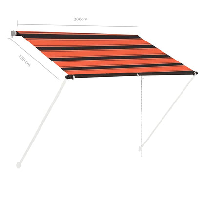 vidaXL Einziehbare Markise 200×150 cm Orange und Braun