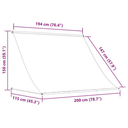vidaXL Einziehbare Markise 200×150 cm Orange und Braun