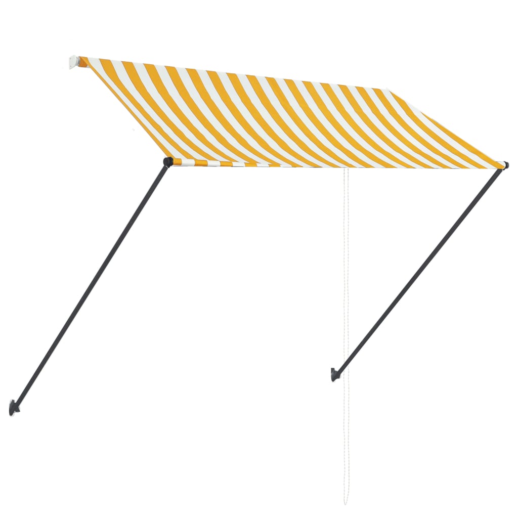 vidaXL Einziehbare Markise mit LED 250×150 cm Gelb und Weiß