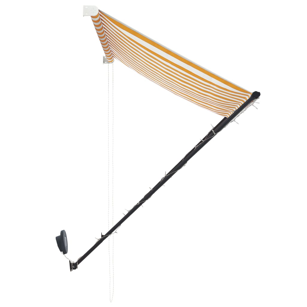 vidaXL Einziehbare Markise mit LED 250×150 cm Gelb und Weiß
