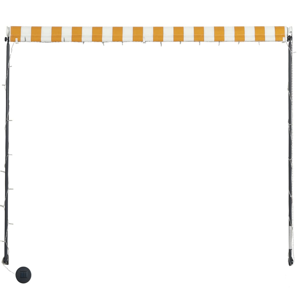 vidaXL Einziehbare Markise mit LED 250×150 cm Gelb und Weiß